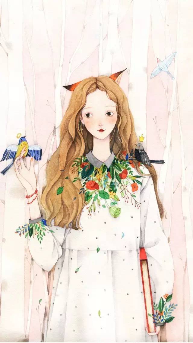唯美细腻,深秋和我来画温暖治愈系小插画