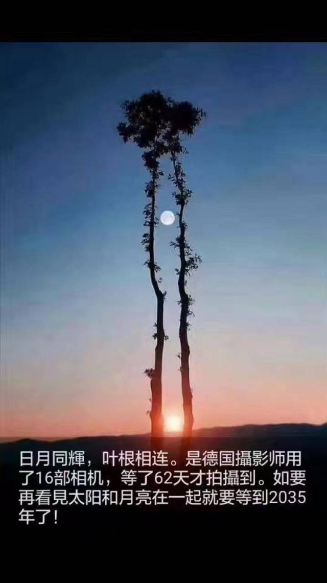 网上疯传的"日月同辉" 错过了真要等到2035年?