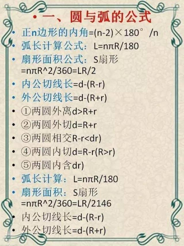 【建议分享】初中数学常用公式大总结