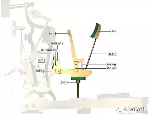 钢琴结构知识普及-----钢琴击弦机分解图