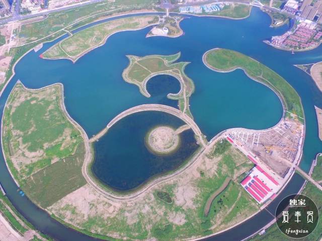 建成后的"上海之鱼"金海湖水系将联通黄浦江和东海,成为奉贤区的标志.