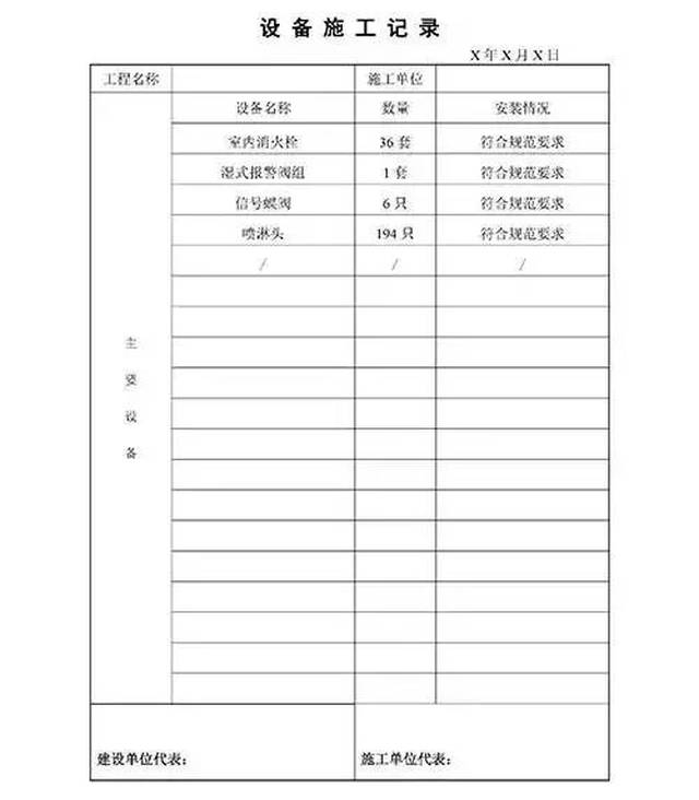 消防验收资料样本(word版原文件下载)