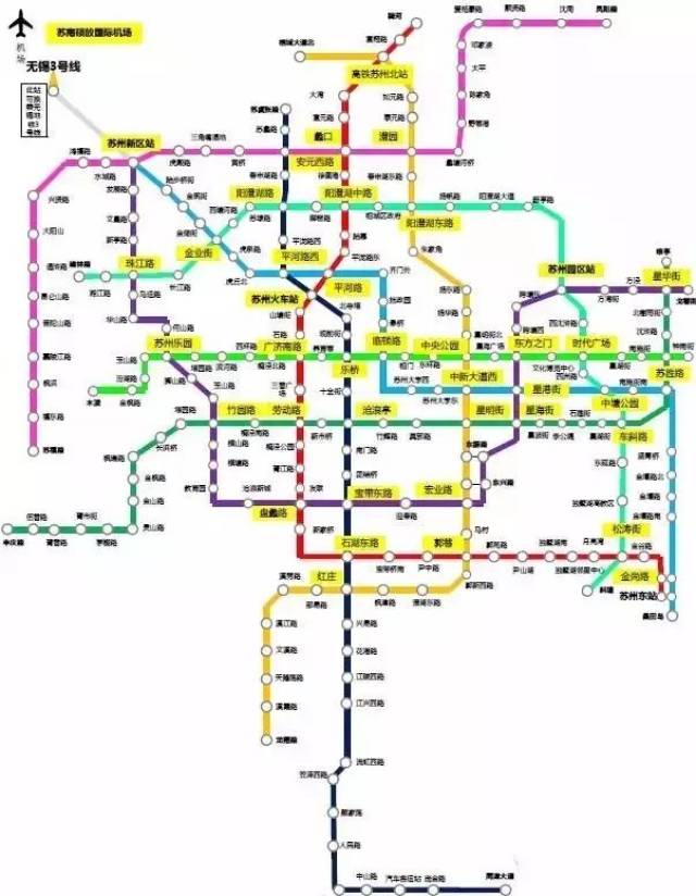 以下为2030年的苏州市区地铁图,虽说是非官方的,但是看起来还是很牛