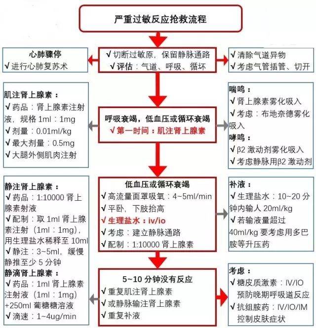 严重过敏反应抢救的正确流程!