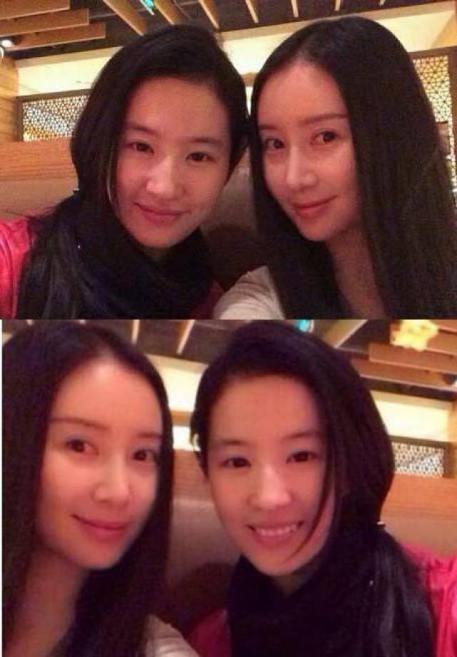 刘亦菲与她的闺蜜合照,两个人身上都有仙气