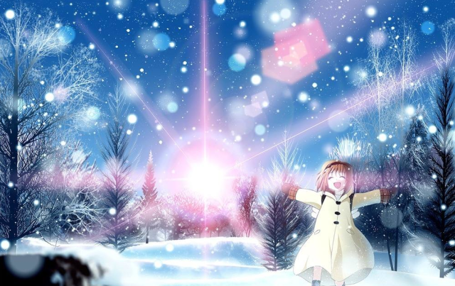 冬天即将来临,提前送上动漫世界美丽的雪景壁纸头像