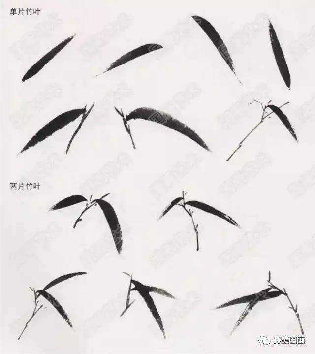 国画竹子写意画法图文教程 竹干竹枝竹叶写意画法步骤