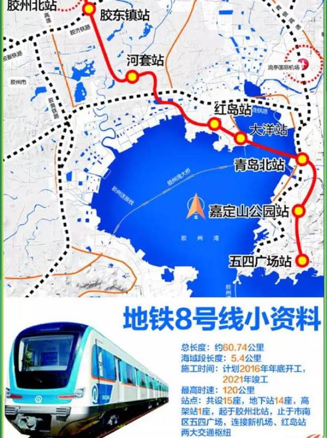 途径从 市南区人民会堂 同样将在2021年竣工的 还有 地铁8号线 但具体