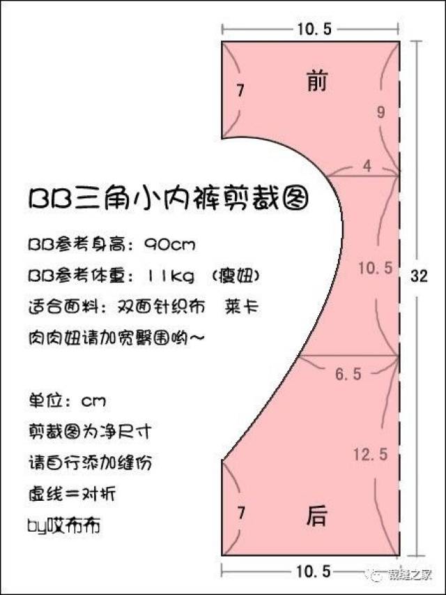 一片式宝宝的舒适小内裤裁剪图