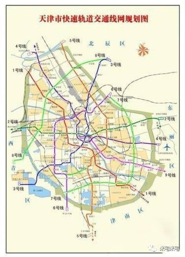 ▼天津轨道交通2020年规划图