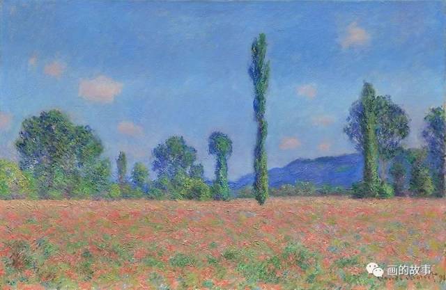 poppy field (giverny), claude monet,1890/91 热情的罂粟花田.