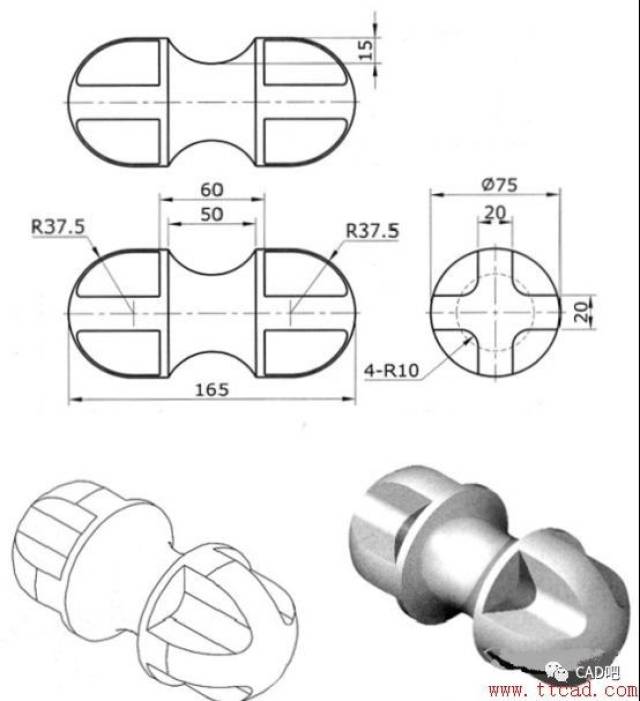 用cad建模一个小零件