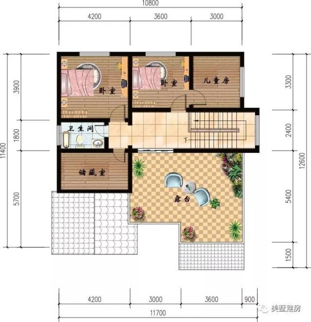 1112米三层住放两用农村自建房别墅(含平面图)