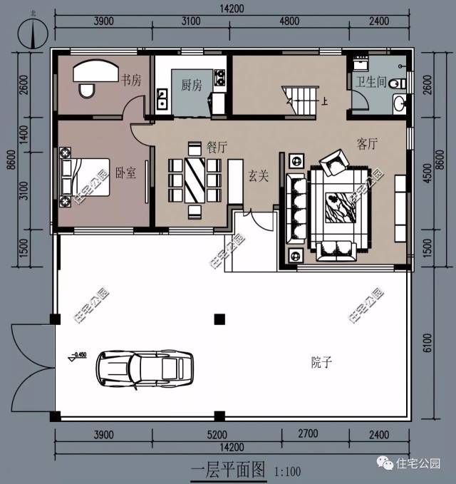 开间14米进深8米别墅,8米x14米楼房平面图 大面宽小进深9x14米别墅全图预算视频展示