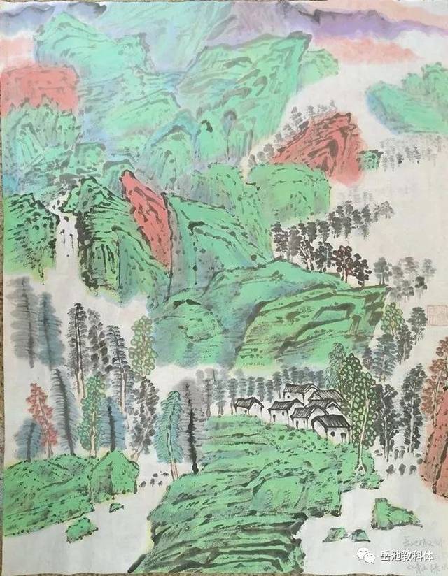 04.教师组 国画 凤山小学 杨德水《青山绿水》