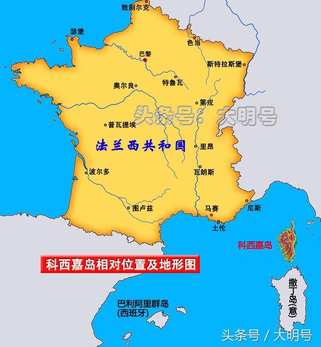 科西嘉岛法国1768年购自热那亚次年拿破仑在该岛诞生