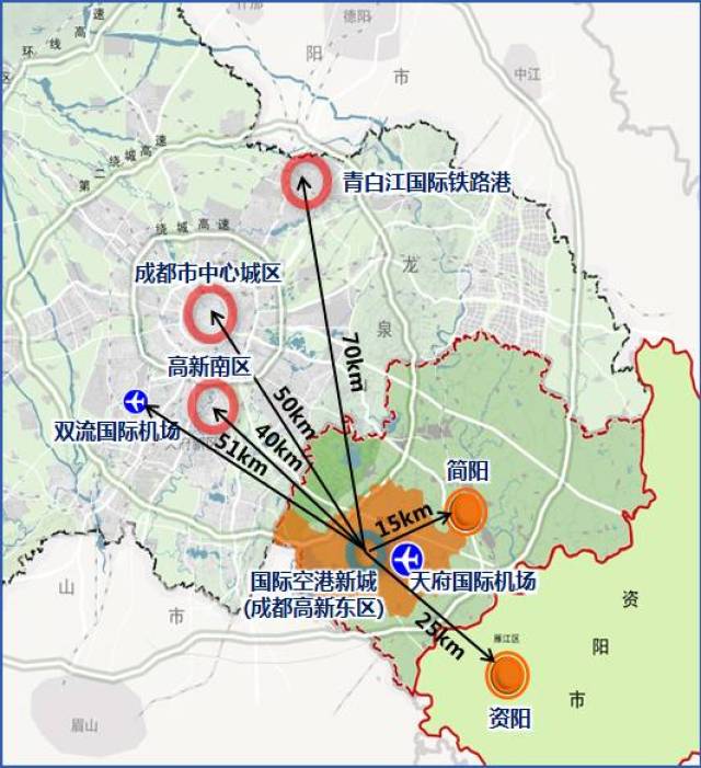 【重磅】成都天府国际空港新城交通规划图独家曝光,简阳城区通地铁不