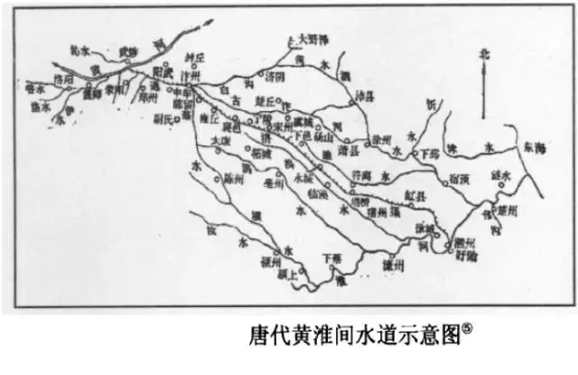 开封在唐朝被称为汴州,从前文的运河地图上可以看出,它的位置更靠东