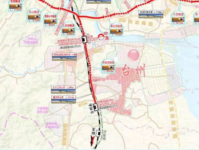 金台铁路路桥区所辖范围平面示意图