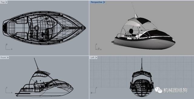 【海洋船舶】单人小型游艇3d图纸 rhino设计 微型船舶