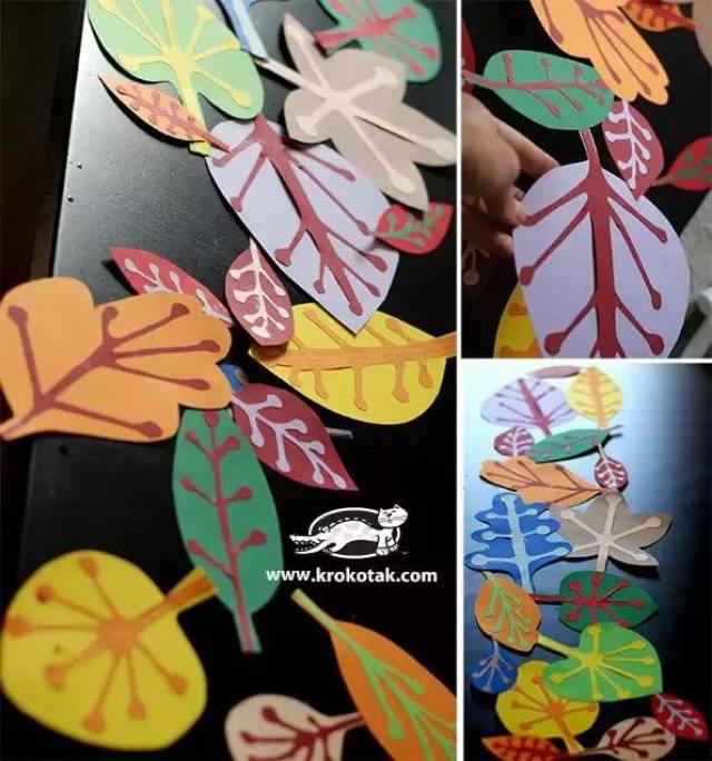 11个精美卡纸树叶手工教程,承包了幼儿园所有叶子环创