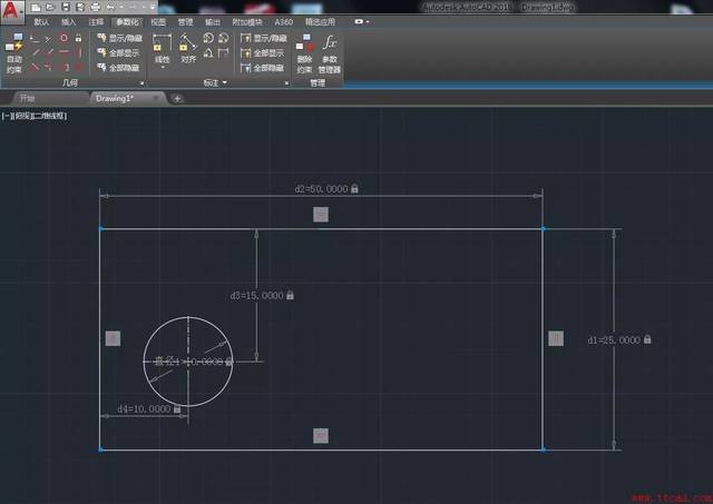 autocad2018参数化绘图基本过程