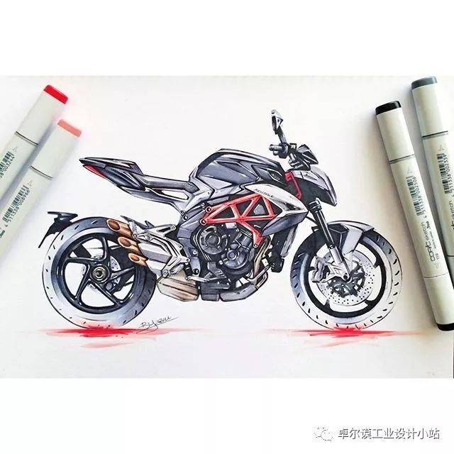 【手绘】酷到没朋友的摩托车手绘