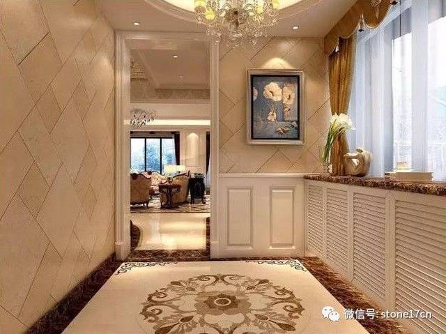 这么美的石材玄关背景墙,你以前见过吗?