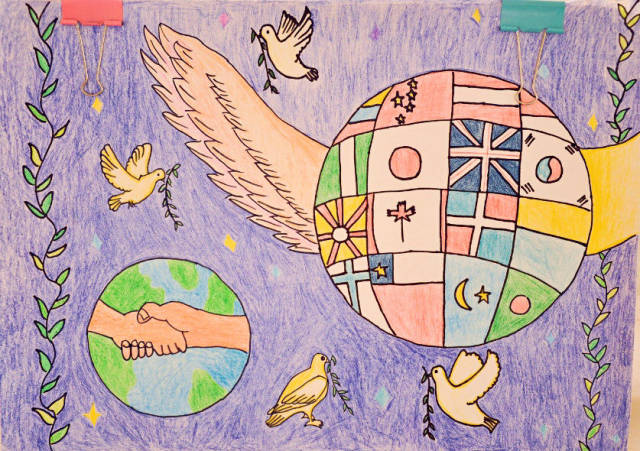 校园丨昆明明通小学小朋友,用手绘祈愿世界和平(多图)图片