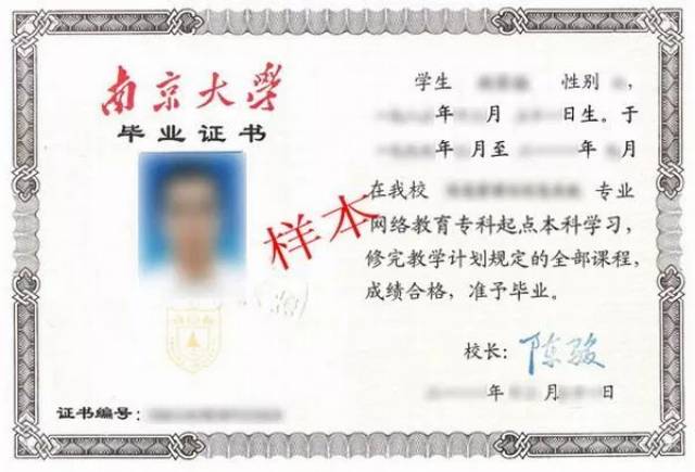 南京大学自考学位证书照片 搜狐网