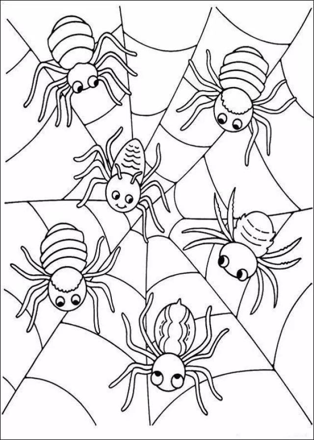 送 一波小蜘蛛主题涂色纸 直接保存图片
