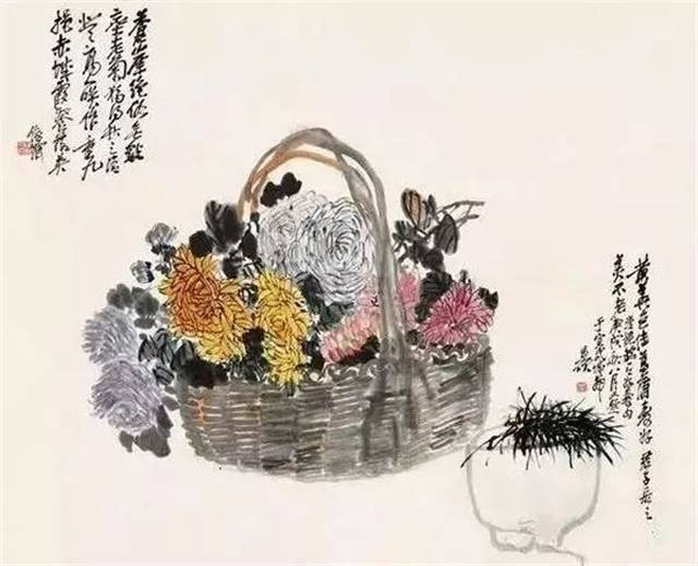 清代吴昌硕 《菊花图》