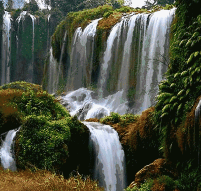 壁纸 风景 旅游 瀑布 山水 桌面 640_609 gif 动态图 动图