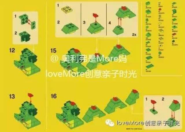 diy乐高说明书?让娃一看就懂的lego直观实用的拼搭图纸