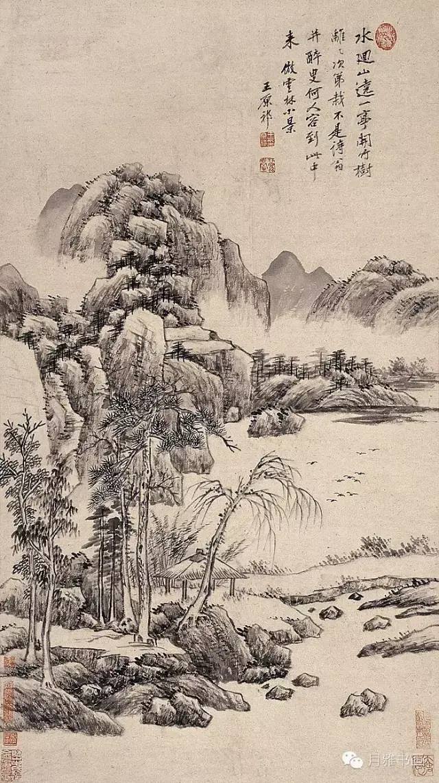 王原祁 山水  王原祁 甲申(1704年)作 仿米家山水