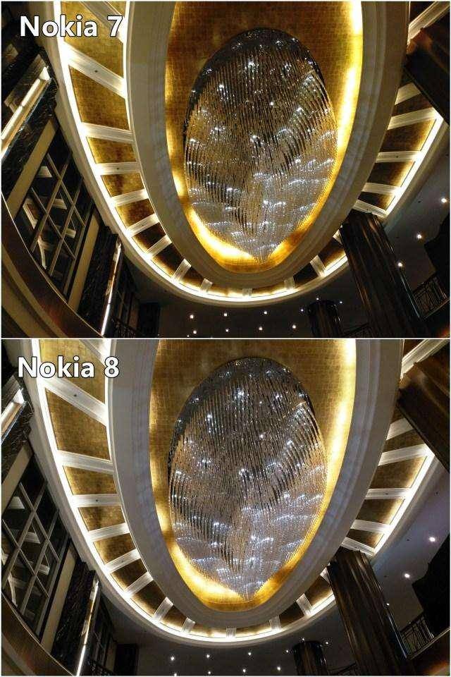 诺基亚7和诺基亚8在低光源下拍照效果的差距大吗?