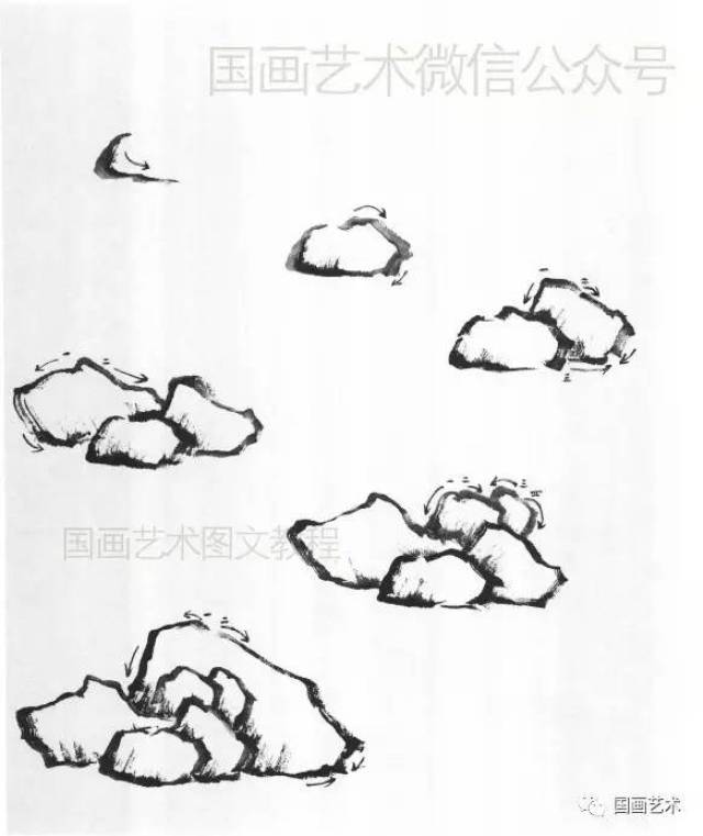 图文教程:山水画基础技法之山石画法