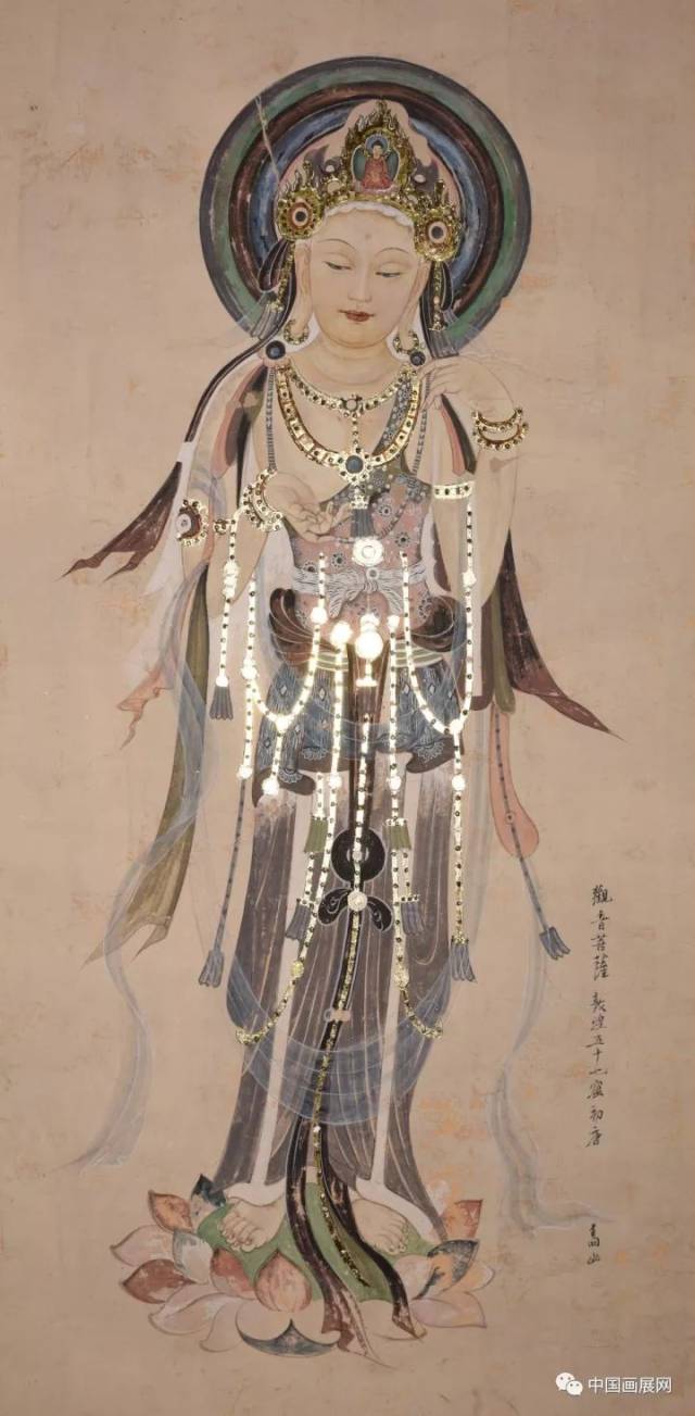 水月观音与三藏 (140cmx110cm) 榆林窟西夏 水月观音与龙女 (140cmx1