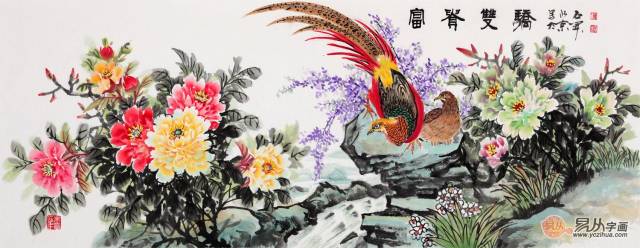 名家国画牡丹锦鸡,富贵吉祥!