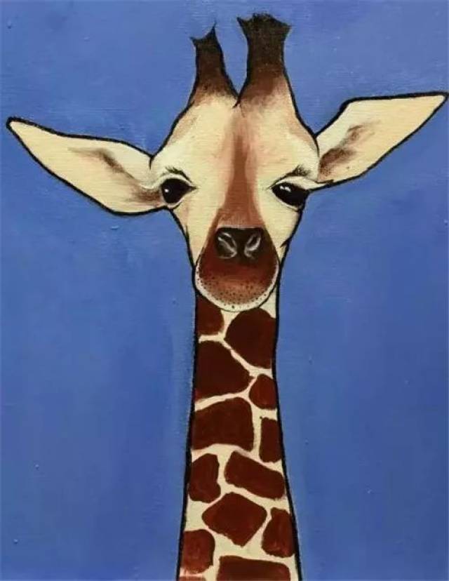 丙烯画教程:教你用丙烯画长颈鹿