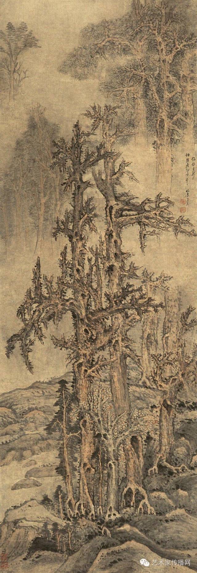 大师 画松