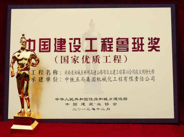 中铁五局机械化公司在中建协纪念鲁班奖交流会上喜获殊荣