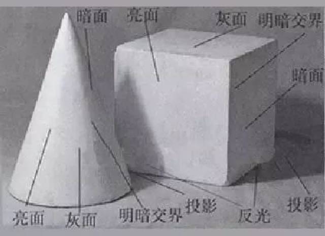 学会握笔方式之后,再来学习素描三大调五大面,素描三大面:亮面(受光