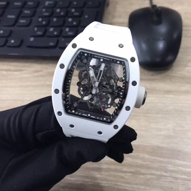 richardmille骷髅头,richardmille 理查德米勒richardmillerm055钛金属白色的诱惑最纯净的理查德米勒