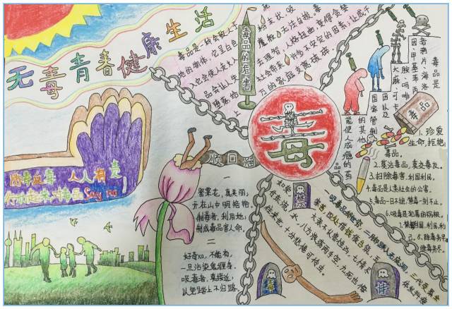 揭阳空港经济区"无毒青春 健康生活"青少年禁毒手抄报