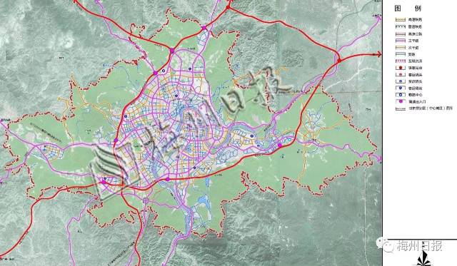 那是因为 《梅州市城市总体规划(2015-2030年)》 其中的 综合交通