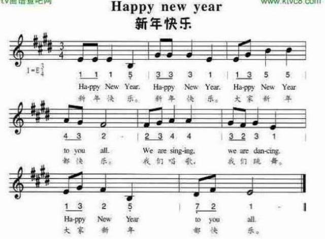 英文名:happy new year 简介:同样是一首脍炙人口的儿童歌曲,每逢新年