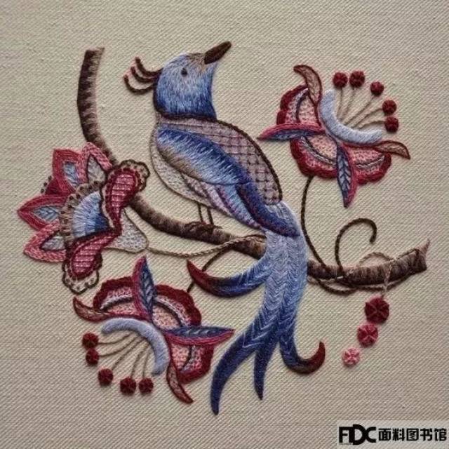 绒线刺绣crewel embroidery——西方刺绣技艺之瑰宝