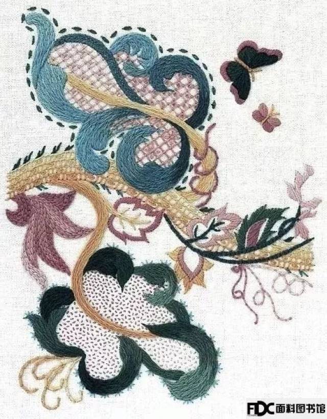 绒线刺绣crewel embroidery——西方刺绣技艺之瑰宝