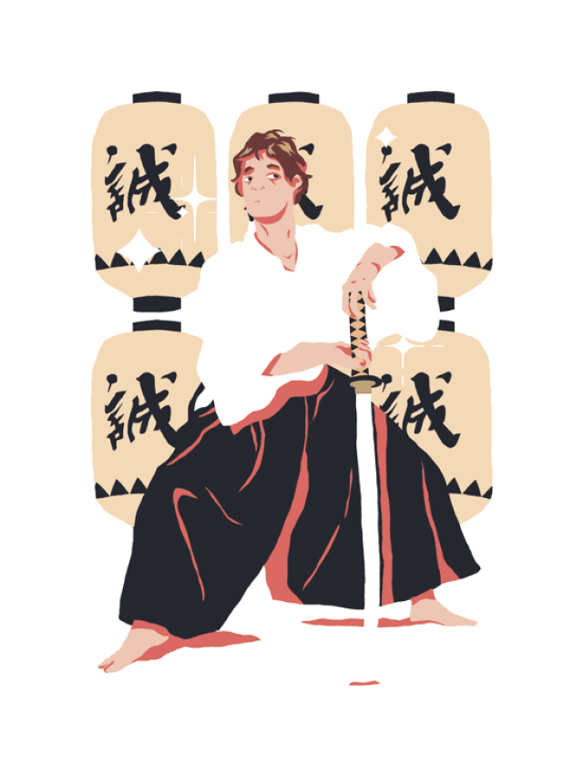 日本武士插画:比岳云鹏贱,被女友骑好可爱